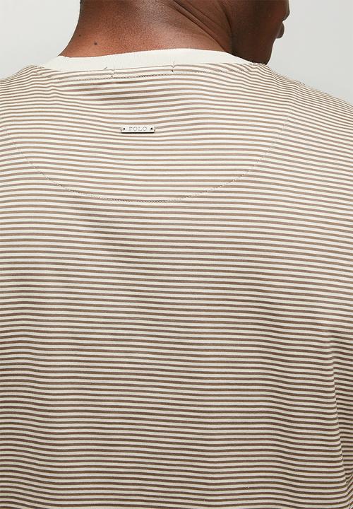 POLO - Mens crew neck dm printed short sleeve tee - beige