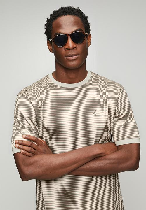 POLO - Mens crew neck dm printed short sleeve tee - beige