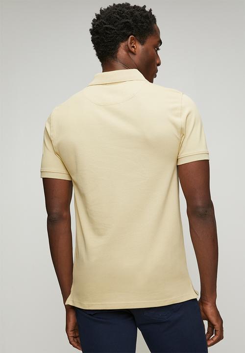 POLO - Mens essential pique short sleeve golfer - beige
