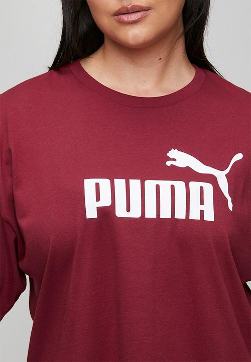 PUMA - Plus ess cropped no. 1 logo relaxed tee - garnet glow
