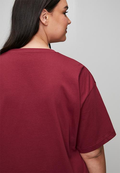 PUMA - Plus ess cropped no. 1 logo relaxed tee - garnet glow