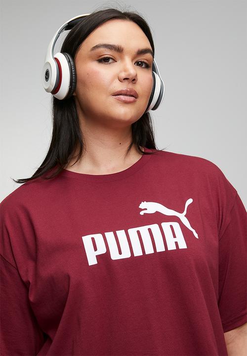 PUMA - Plus ess cropped no. 1 logo relaxed tee - garnet glow