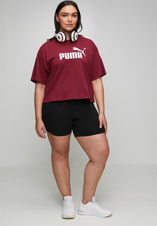 PUMA - Plus ess cropped no. 1 logo relaxed tee - garnet glow