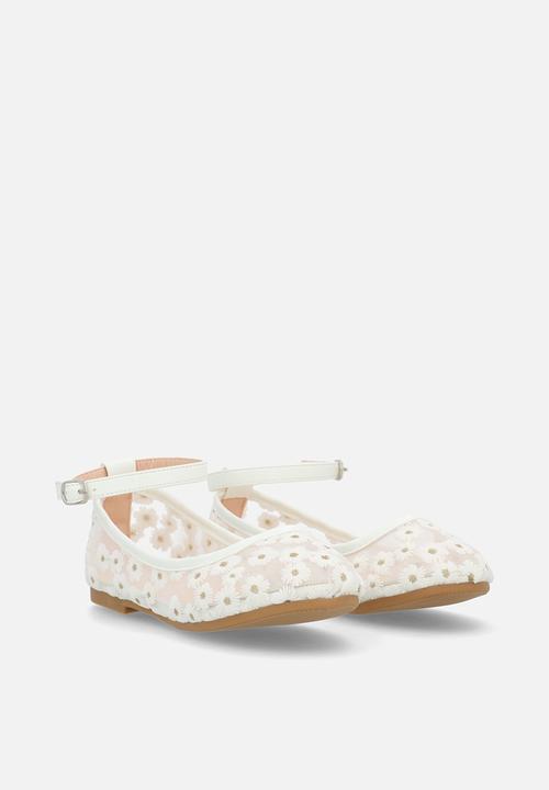 Pop Candy - Daisy aop pumps - white