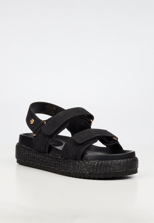 Miss Black - Emory 1 chunky strap wedge - black