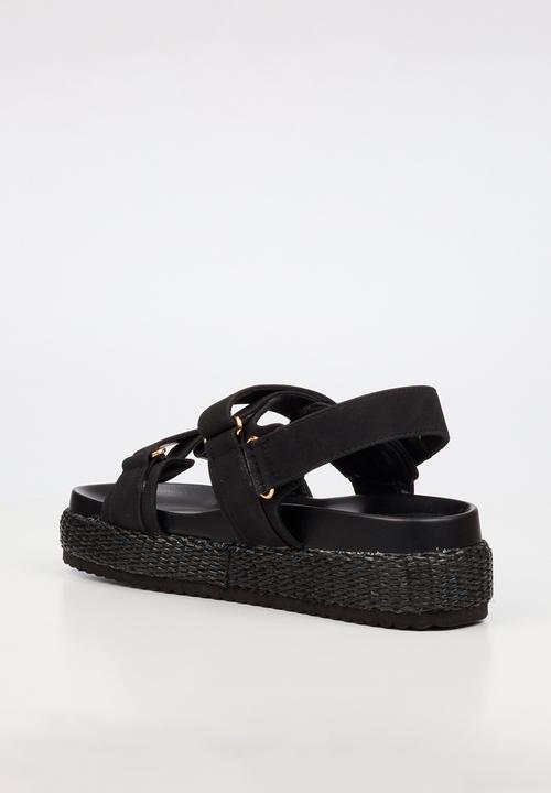Miss Black - Emory 1 chunky strap wedge - black
