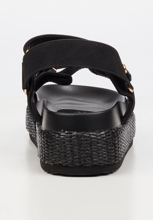 Miss Black - Emory 1 chunky strap wedge - black