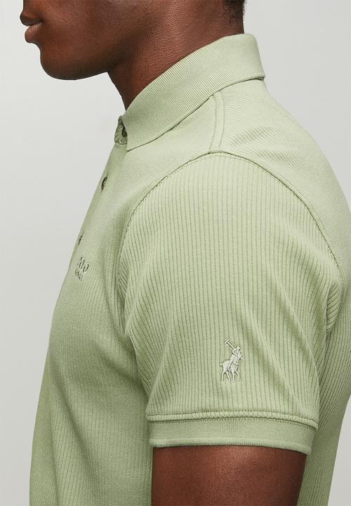 POLO - MENS PJC SS RIBBED GOLFER - Green