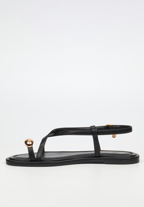 Miss Black - Kali 8 gold trim sandal - black