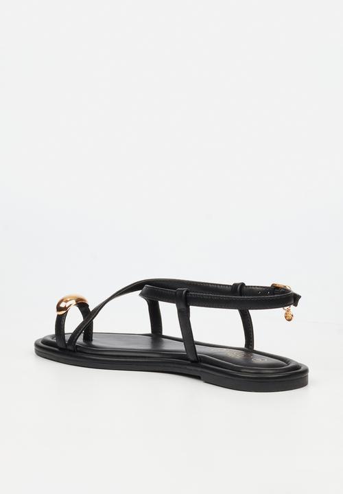 Miss Black - Kali 8 gold trim sandal - black