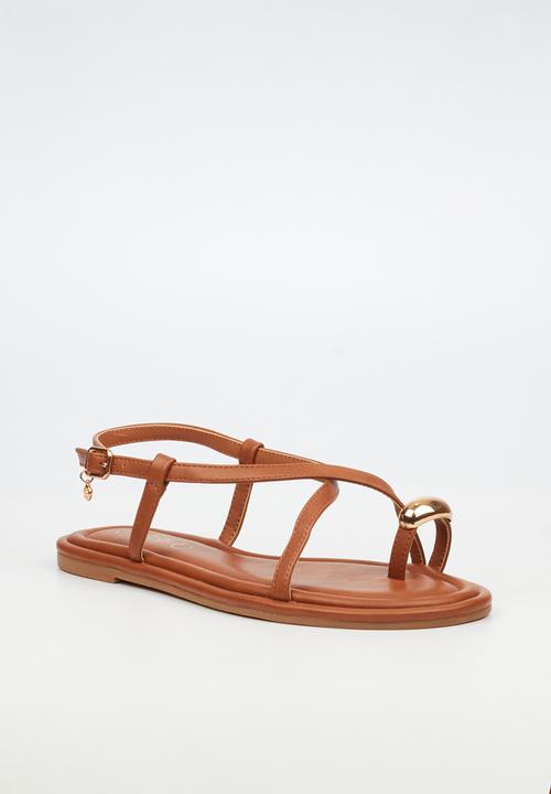 Miss Black - Kali 8 gold trim sandal - tan
