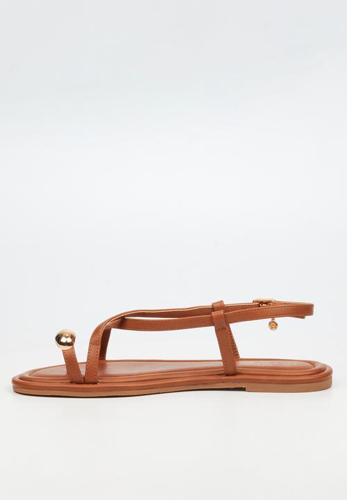 Miss Black - Kali 8 gold trim sandal - tan