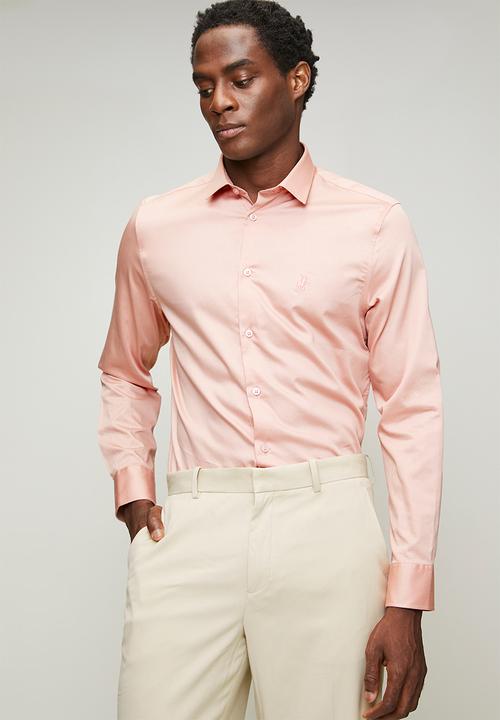 POLO - MENS LS PLAIN SHIRT - Pink