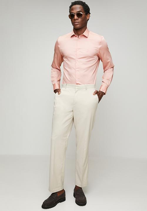 POLO - MENS LS PLAIN SHIRT - Pink