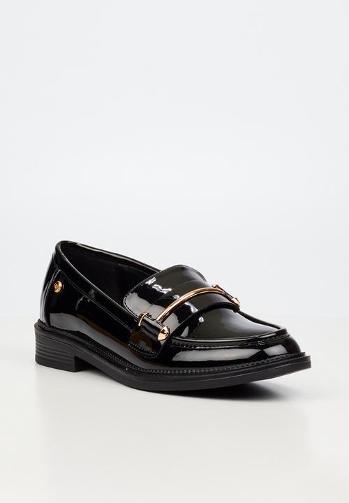 Miss Black - Lizi 2 gold trim loafer - black