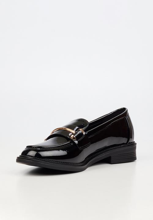 Miss Black - Lizi 2 gold trim loafer - black