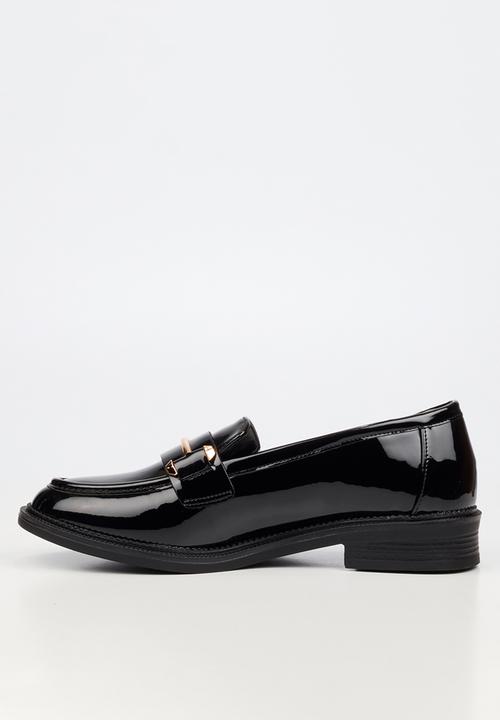 Miss Black - Lizi 2 gold trim loafer - black