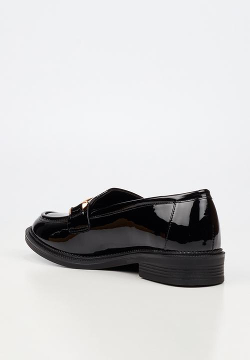Miss Black - Lizi 2 gold trim loafer - black