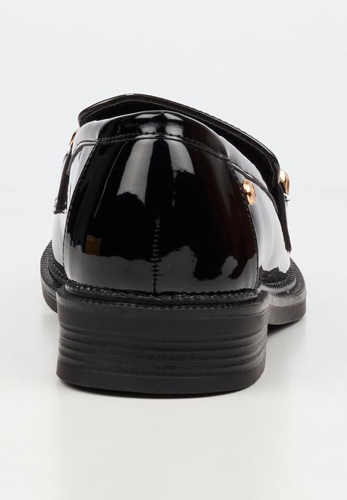 Miss Black - Lizi 2 gold trim loafer - black