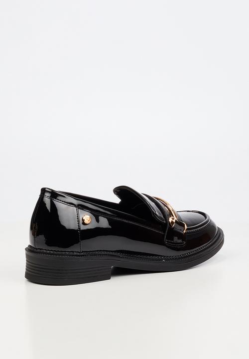 Miss Black - Lizi 2 gold trim loafer - black