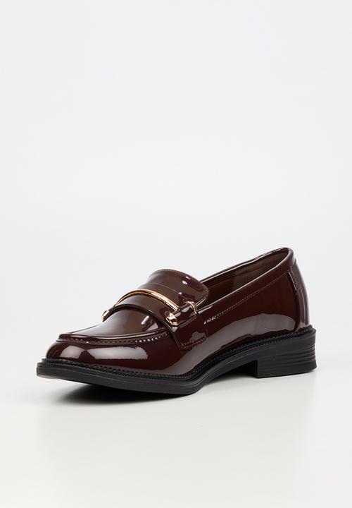 Miss Black - Lizi 2 gold trim loafer - chocolate