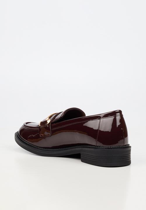 Miss Black - Lizi 2 gold trim loafer - chocolate
