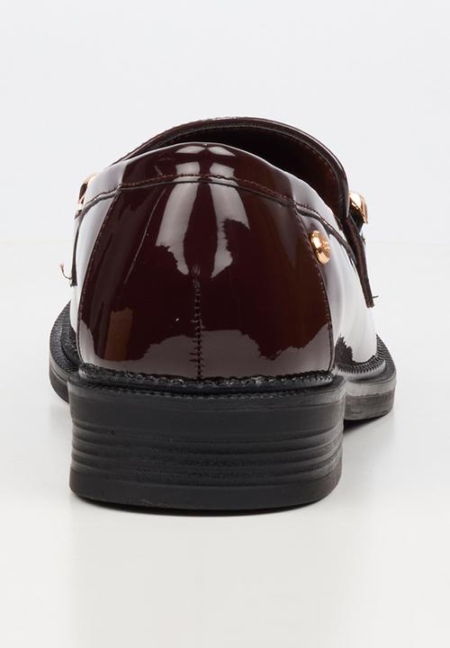 Miss Black - Lizi 2 gold trim loafer - chocolate