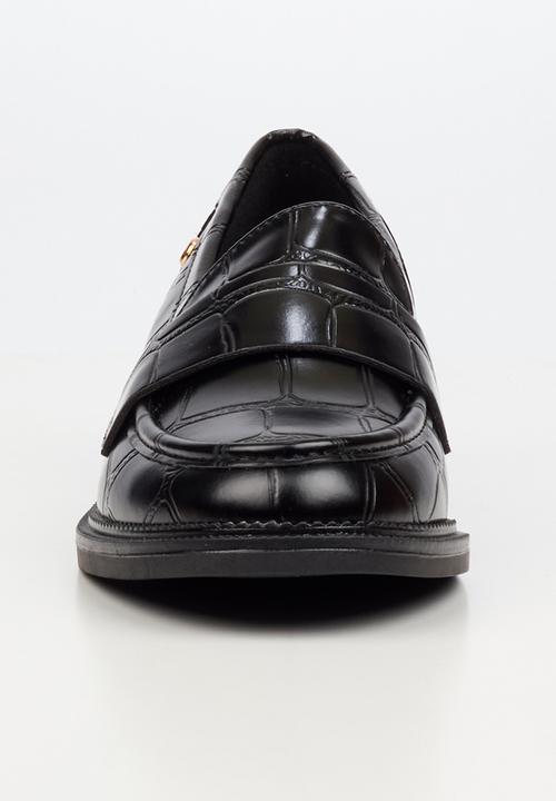Miss Black - Lizi 3 croc print loafer - black