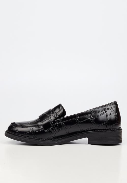 Miss Black - Lizi 3 croc print loafer - black
