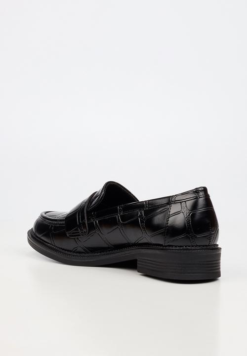 Miss Black - Lizi 3 croc print loafer - black