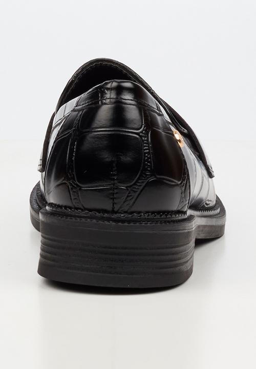 Miss Black - Lizi 3 croc print loafer - black