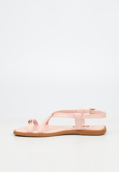 Little Miss Black - Amy 2 Gold Trim Sandal - Pink