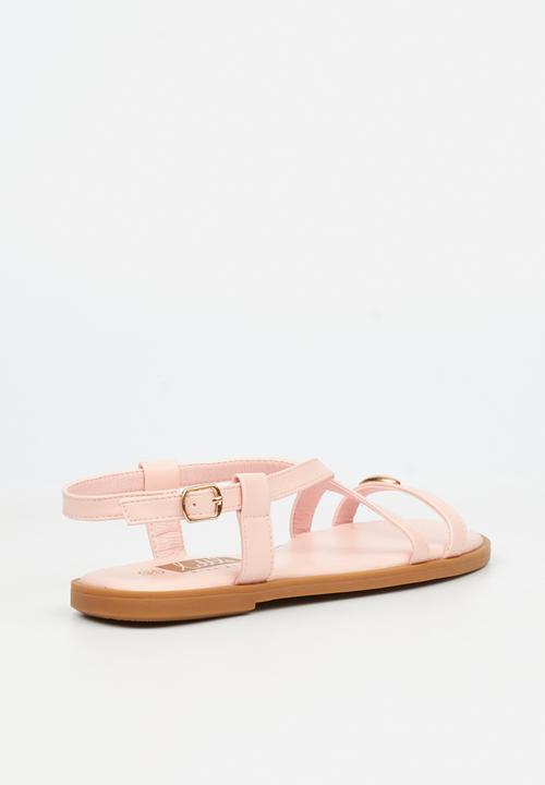 Little Miss Black - Amy 2 Gold Trim Sandal - Pink