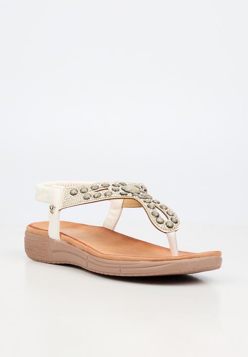 Butterfly Feet - Mylee 1 t-bar sandal - white