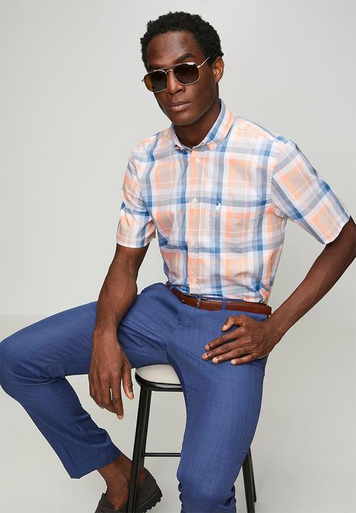 POLO - MENS SS CHECK SHIRT - Multi