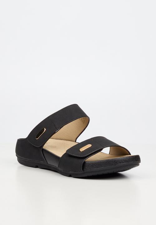 Butterfly Feet - Wander 2 velcro strap sandal - black