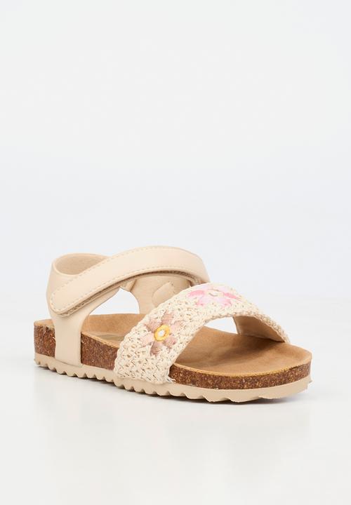 Little Miss Black - Iris 1 Raffia Cork Sandal - Ivory