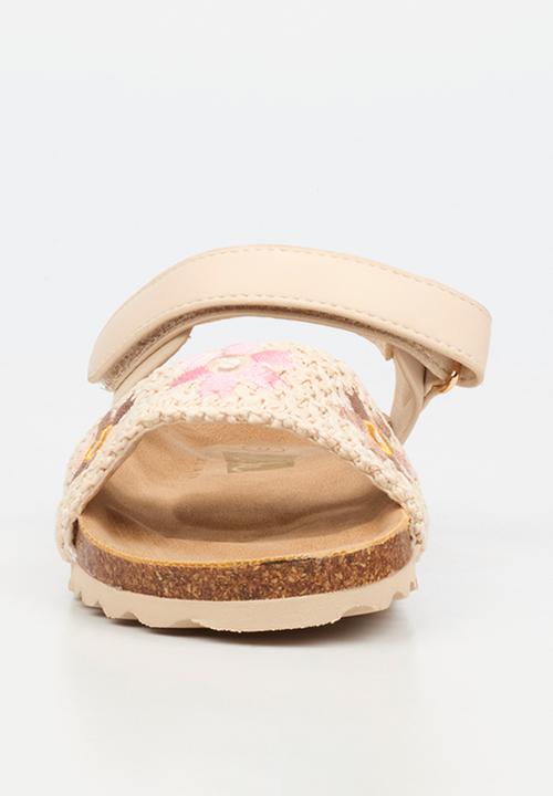 Little Miss Black - Iris 1 Raffia Cork Sandal - Ivory