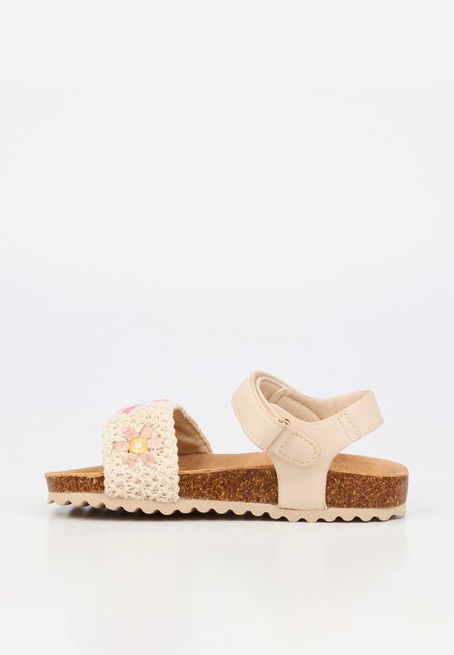 Little Miss Black - Iris 1 Raffia Cork Sandal - Ivory