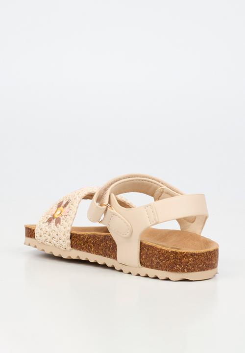 Little Miss Black - Iris 1 Raffia Cork Sandal - Ivory