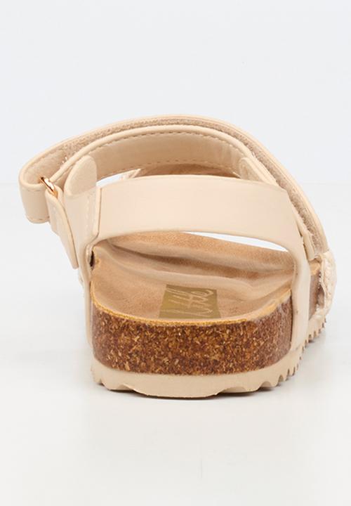Little Miss Black - Iris 1 Raffia Cork Sandal - Ivory