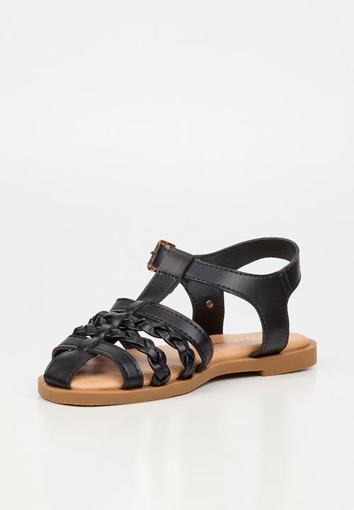 Flutterby - Lillie 3 girls sandal - black