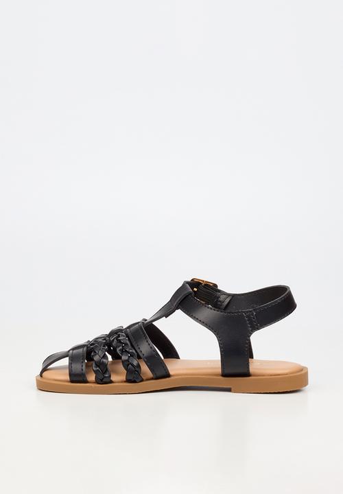 Flutterby - Lillie 3 girls sandal - black