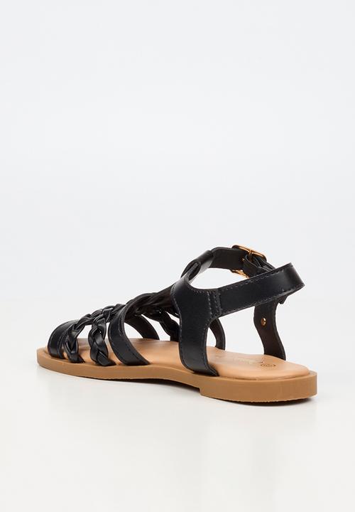 Flutterby - Lillie 3 girls sandal - black