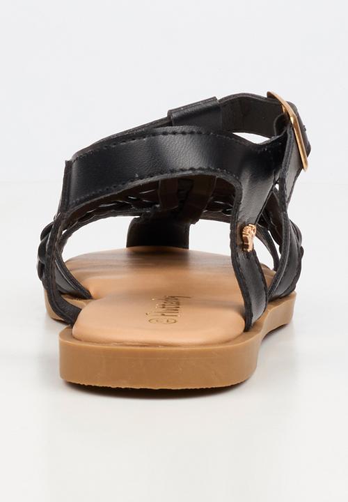 Flutterby - Lillie 3 girls sandal - black