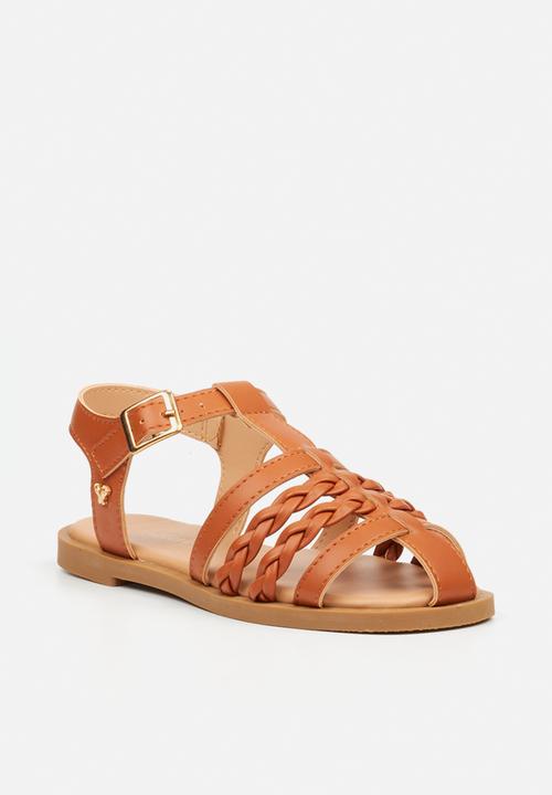 Flutterby - Lillie 3 girls sandal - tan