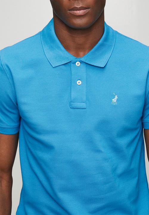 POLO - Mens essential pique short sleeve golfer  - blue