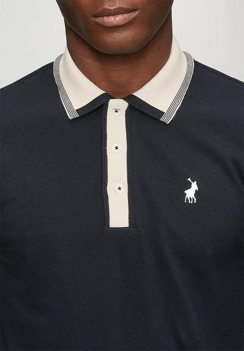 POLO - Mens tipped pique ss golfer - navy