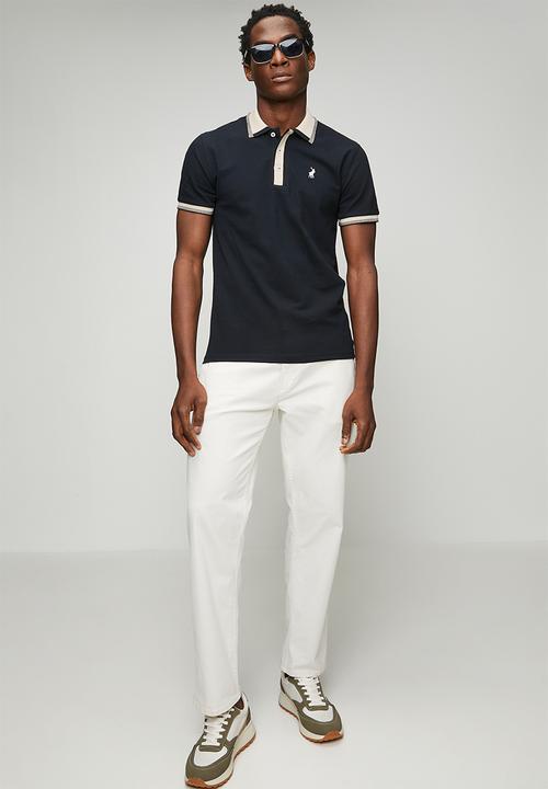 POLO - Mens tipped pique ss golfer - navy