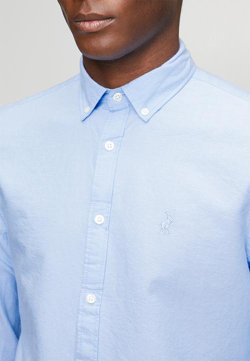 POLO - Mens ls classic plain oxford shirt - blue